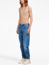 Men's Tapered Fit Denim Cotton Jeans Blue - AMI - BALAAN 5