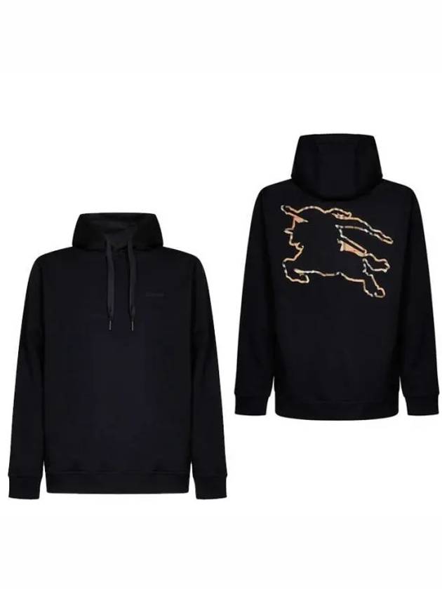 Check EDK Cotton Hoodie Black - BURBERRY - BALAAN 2