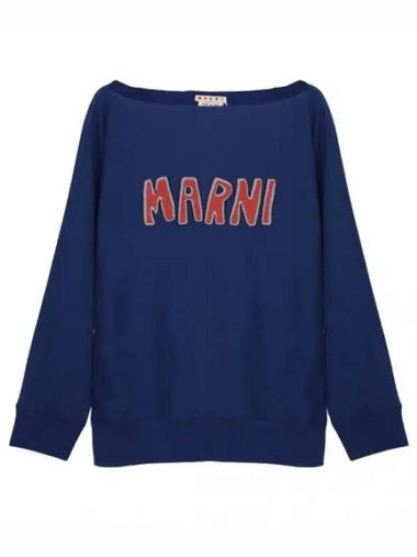 Cut out logo brushed cotton sweatshirt - MARNI - BALAAN 1