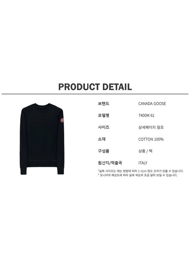 Men's Huron Crew Neck Sweatshirt Black - CANADA GOOSE - BALAAN 8