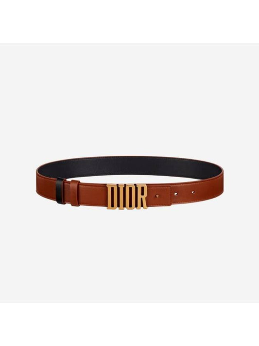 D Fence 30MM Smooth Calfskin Reversible Belt Brown - DIOR - BALAAN 1