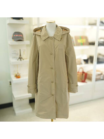 Women s Raincoat 80677261 Beige Polyester Ox Closed Long Coat - BURBERRY - BALAAN 1