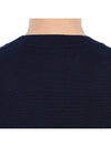 Heart Embroidered Logo Crew Neck Knit Top Navy - AMI - BALAAN 9