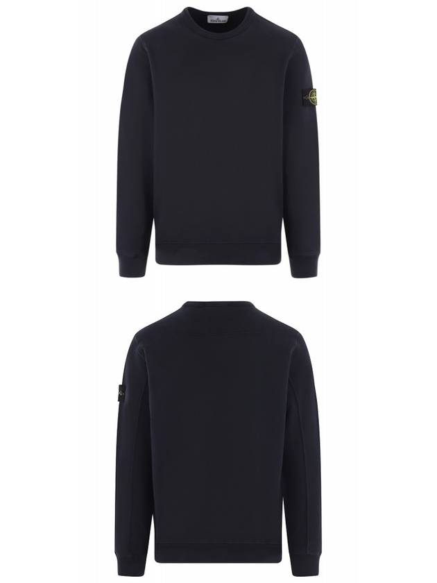 Brushed Cotton Fleece Garment Dyed Crewneck Sweatshirt Navy - STONE ISLAND - BALAAN 5