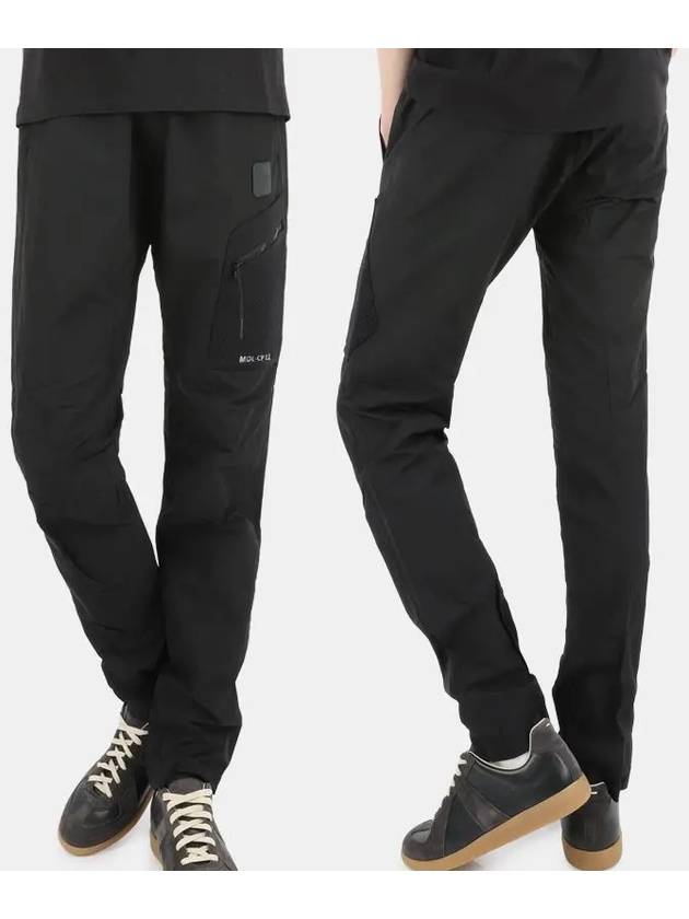 Logo Patch Zipper Pocket Straight Pants Black - CP COMPANY - BALAAN 2