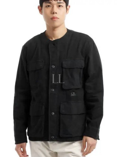 Armored Stretch Button Over Long Sleeve Shirt Black - CP COMPANY - BALAAN 2