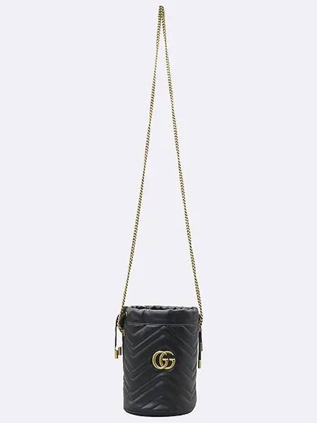 575163 Black leather GG Marmont mini bucket cross bag - GUCCI - BALAAN 3