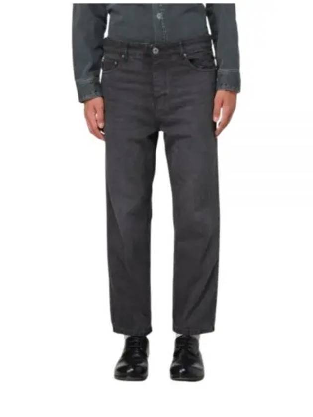 Logo Patch Tapered Fit Denim Jeans Black - AMI - BALAAN 2