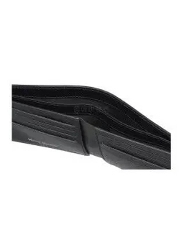 Stitched Bifold Leather Half Wallet Black - MAISON MARGIELA - BALAAN 3