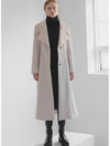 e two-way belted padded lining wool blend coat cream - PRETONE - BALAAN 4