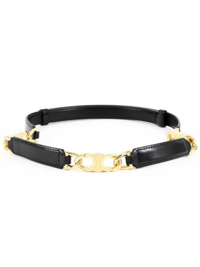 Small Gourmet Triomphe Leather Belt Black - CELINE - BALAAN 2