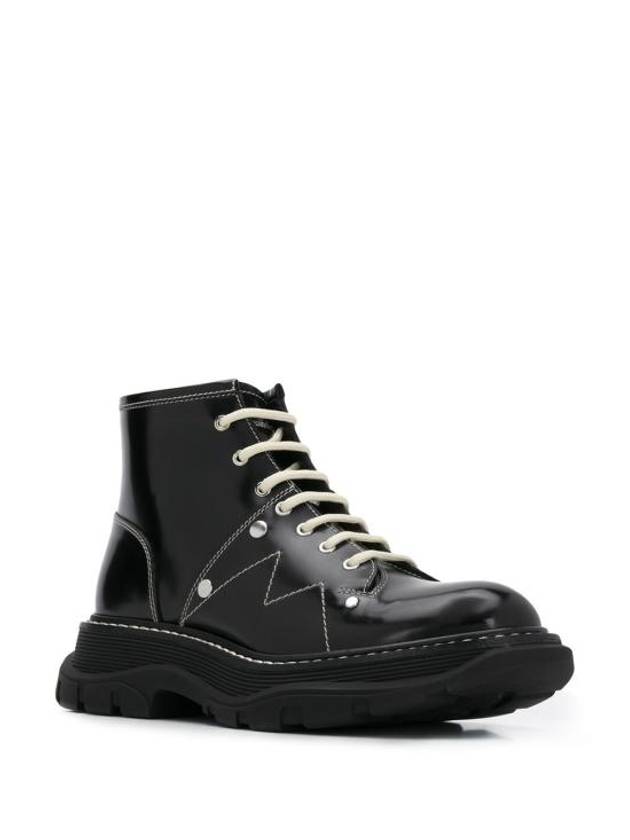 Tread Lace-Up  Worker Boots Black - ALEXANDER MCQUEEN - BALAAN 3