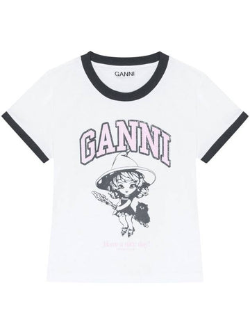 GANNI T-shirts and Polos White - GANNI - BALAAN 1