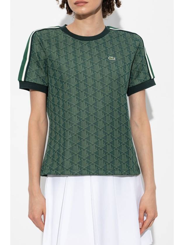 Lacoste T-shirt With Monogram, Women's, Green - LACOSTE - BALAAN 3