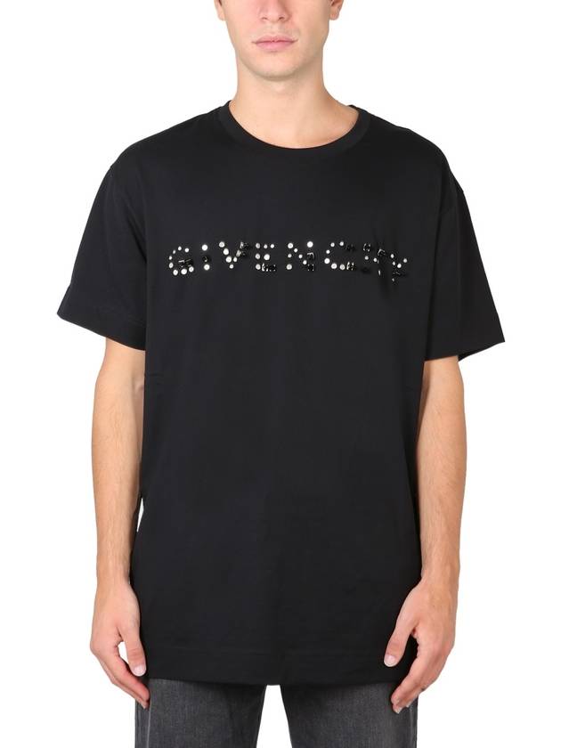 stud logo detail short sleeve t-shirt black - GIVENCHY - BALAAN 2