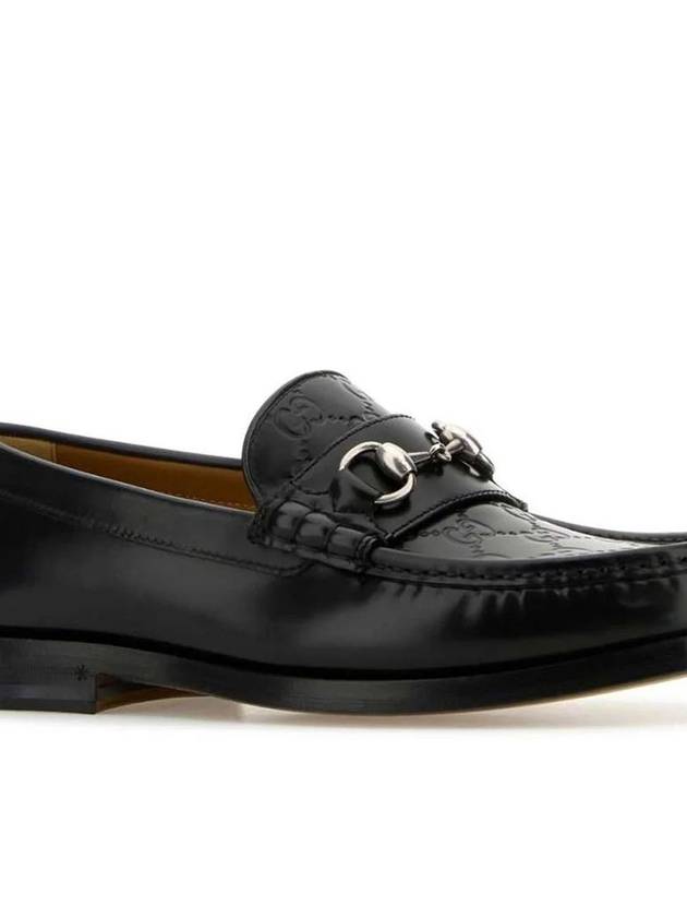 Men's GG Horsebit Leather Loafers Black - GUCCI - BALAAN 4