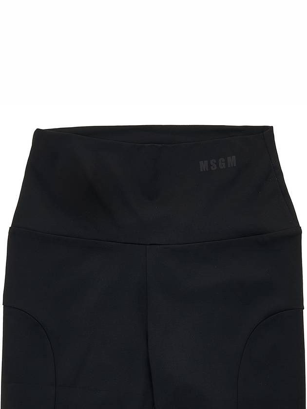 Women's Logo Print Shorts Leggings Black - MSGM - BALAAN 4