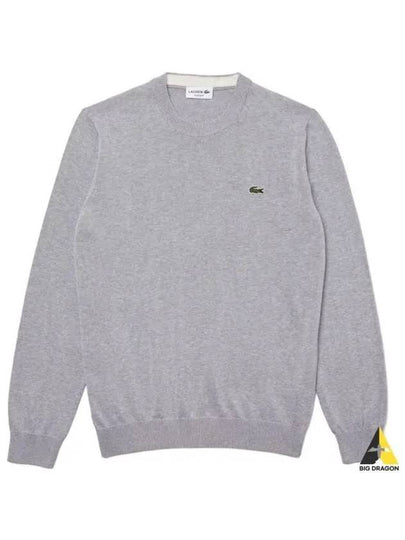 Embroidery Logo Crewneck Cotton Sweatshirt Grey - LACOSTE - BALAAN 2