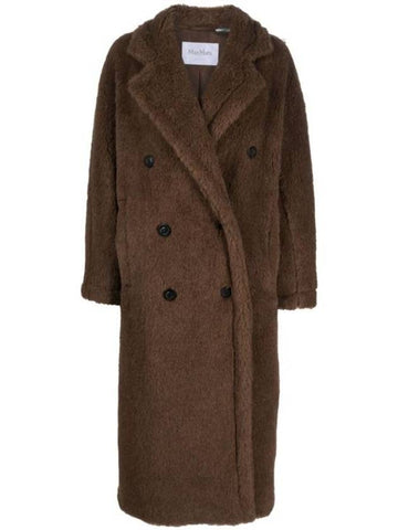 Faust Teddy Bear Alpaca Double Coat Brown - MAX MARA - BALAAN 1