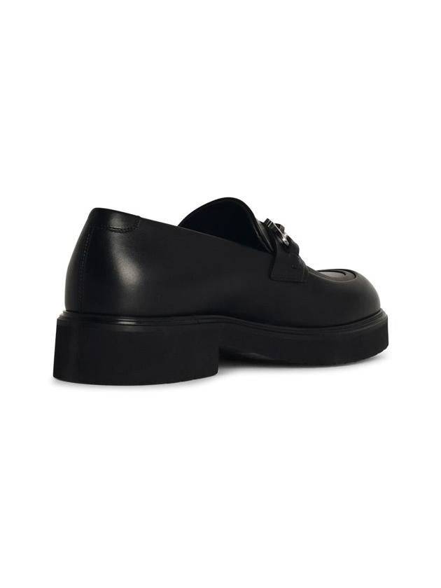 Salvatore Ferragamo 'Fiorello' Black Leather Loafers - SALVATORE FERRAGAMO - BALAAN 3