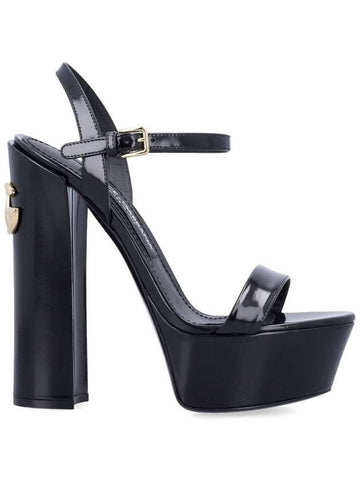 Polished calfskin platform sandals - DOLCE&GABBANA - BALAAN 1