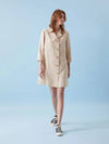 Linen long jacket mini dress beige 021B - VOYONN - BALAAN 7