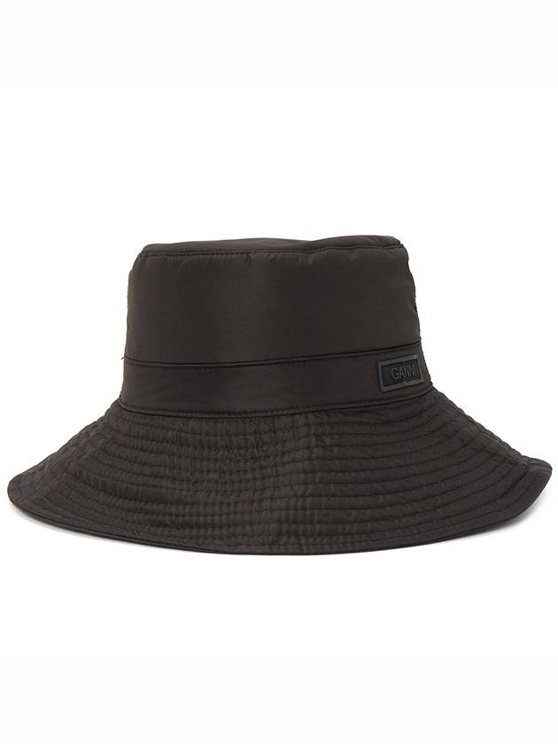 Tech Logo Patch Bucket Hat Black - GANNI - BALAAN 3