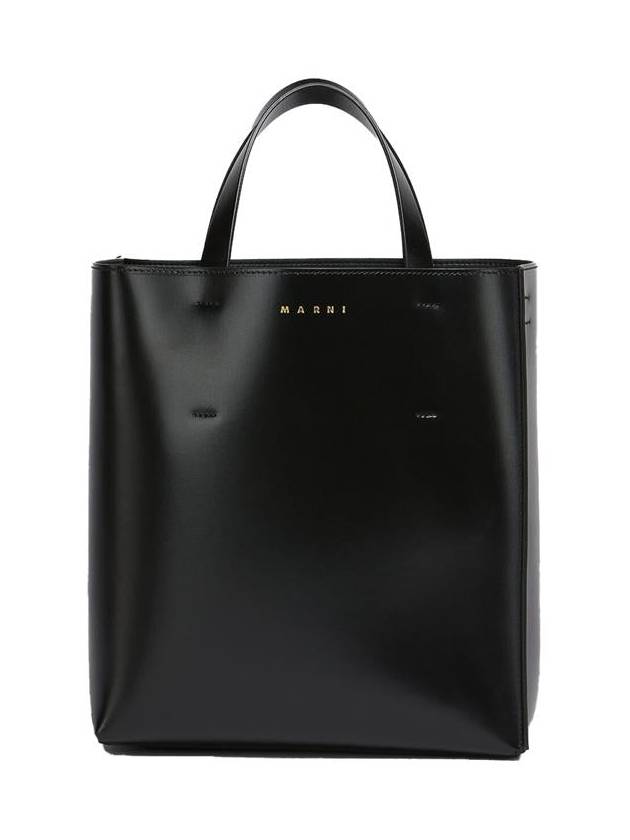 Museo Small Leather Tote Bag Black - MARNI - BALAAN 2