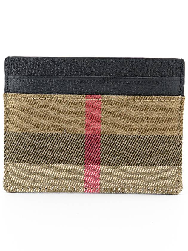 Card Wallet 80731411 Black Leather Fabric Sandon Men Women - BURBERRY - BALAAN 1