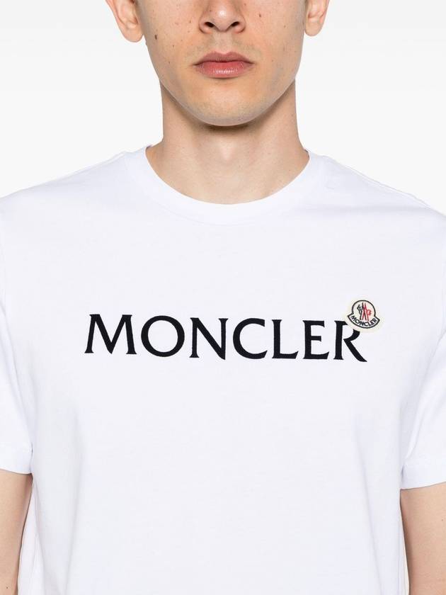 Logo Patch T Shirt White 8C000 24 8390T - MONCLER - BALAAN 5