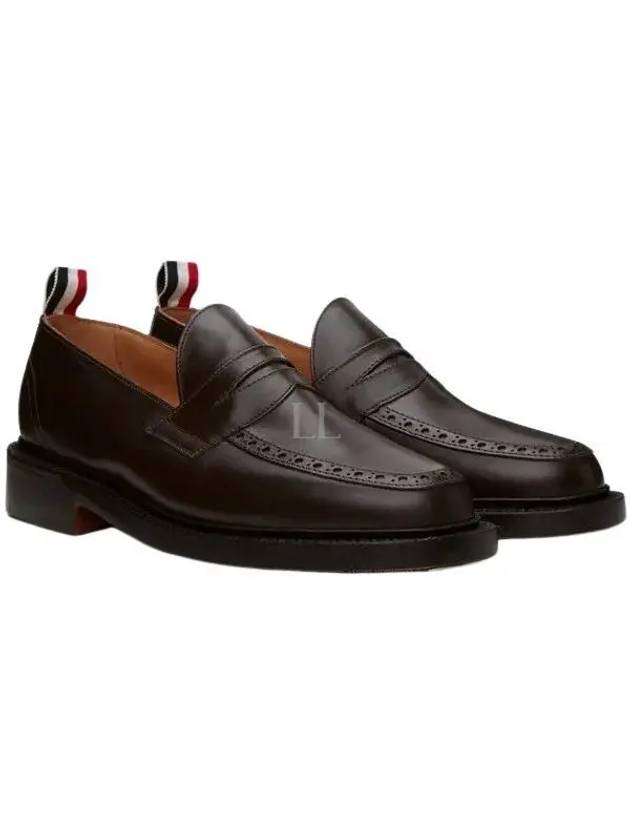 RWB Tab Leather Moccasin Loafers Brown - THOM BROWNE - BALAAN 2