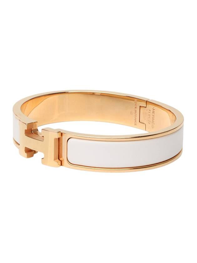 H700001 Yellow Gold White Clickash PM Bracelet 34190 3 - HERMES - BALAAN 2