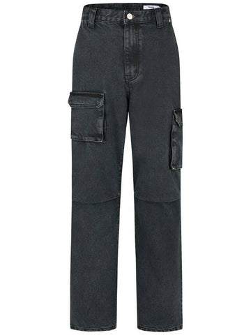 Wide Fit Unbalanced Cargo Track Pants Dark Grey - NUAKLE - BALAAN 1