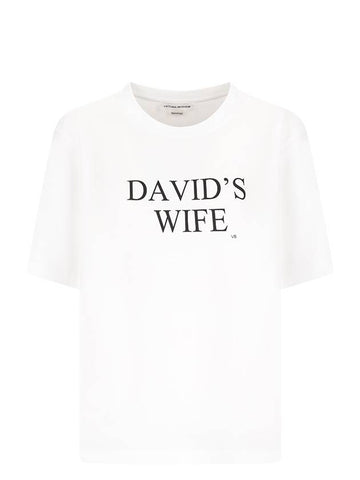 DAVID'S WIFE SLOGAN T-SHIRT - VICTORIA BECKHAM - BALAAN 1