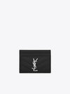 Cassandre Matelasse Card Case In Grain De Poudre Embossed Leather Black - SAINT LAURENT - BALAAN 2