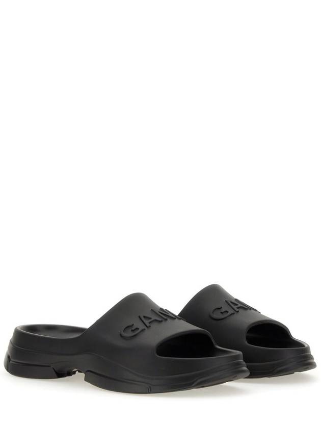 Pool Slippers Black - GANNI - BALAAN 4