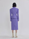 Rye Tweed Bonding Wide Shoulder X-Line Silhouette Jacket Purple - LIE - BALAAN 4