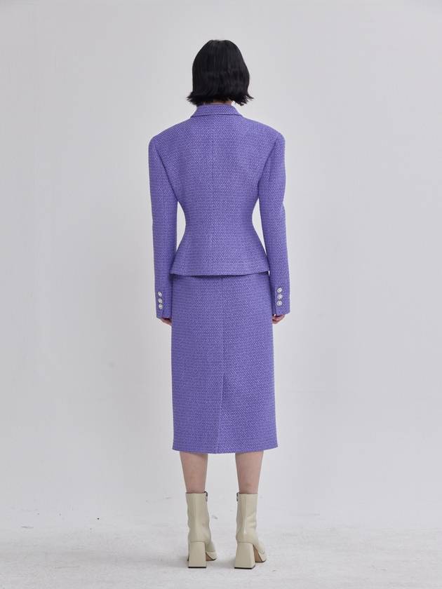 Tweed Bonding Slim Line Skirt Purple - LIE - BALAAN 4