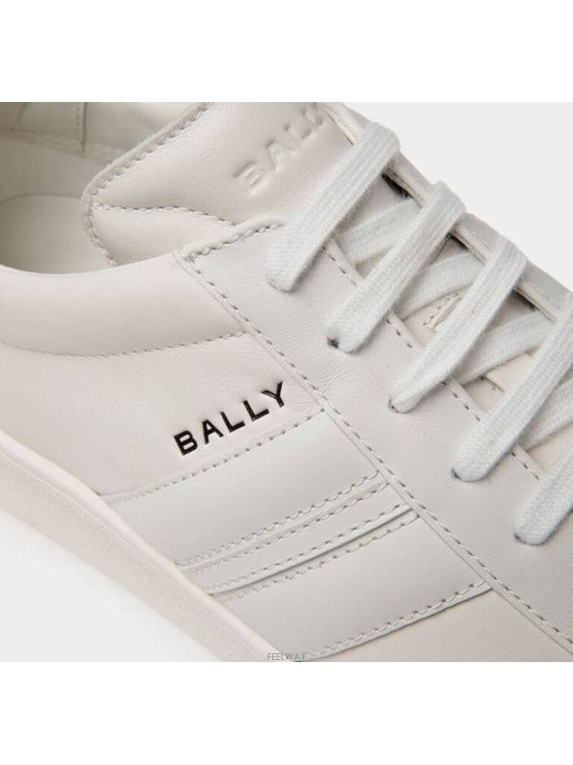 Logo Leather Tennis Low Top Sneakers White MSK0BJ VT031 U001 - BALLY - BALAAN 4