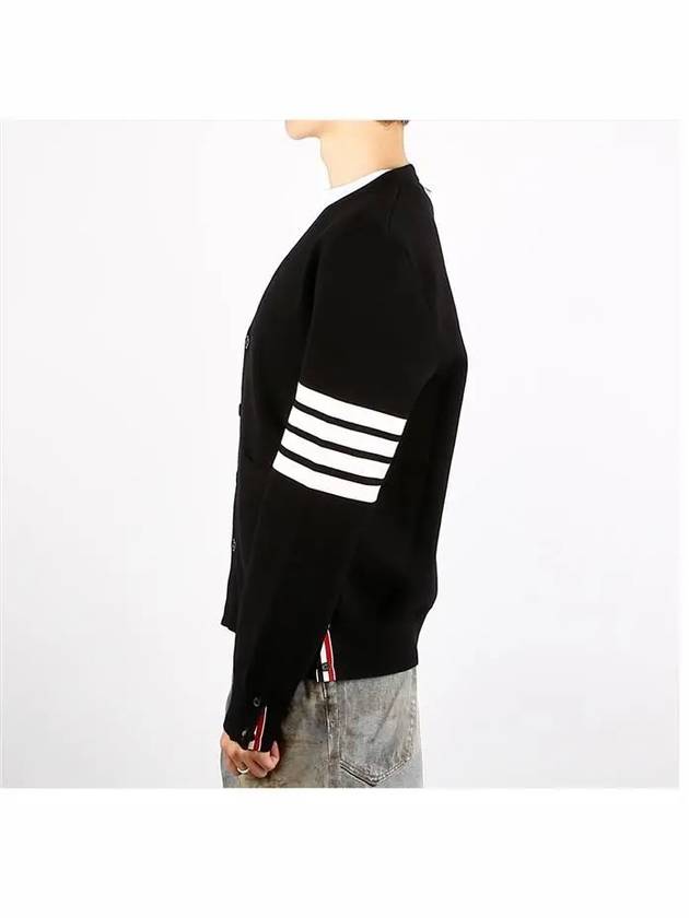 Milano Stitch 4-Bar Cardigan Black - THOM BROWNE - BALAAN 4