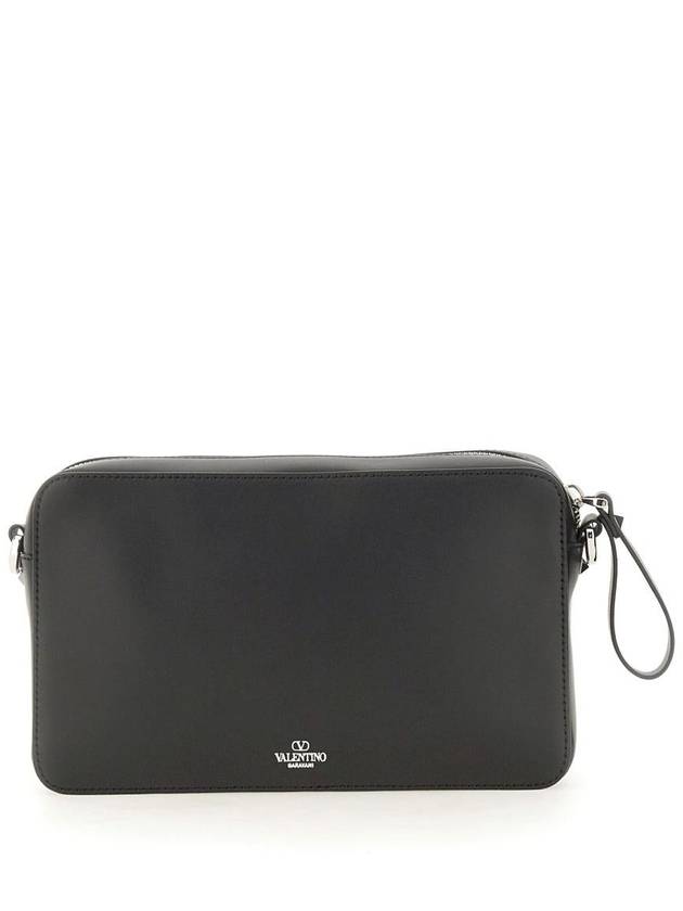 VLTN Logo Leather Cross Bag Black - VALENTINO - BALAAN 3