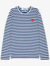 Red Heart Wappen Stripe Long Sleeve T-Shirt P1 T164 2 Blue - COMME DES GARCONS PLAY - BALAAN 3