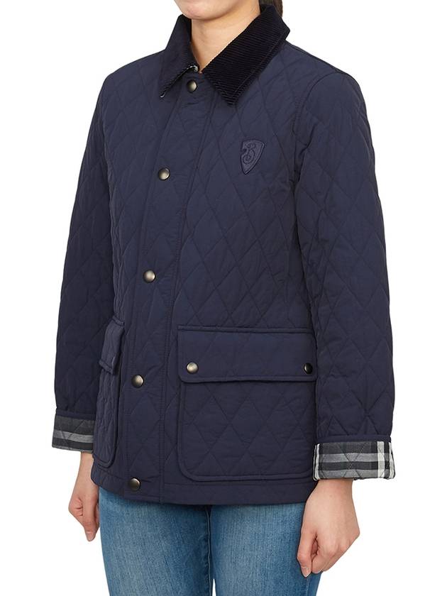 Corduroy Collar Quilted Jacket Navy - BURBERRY - BALAAN 5