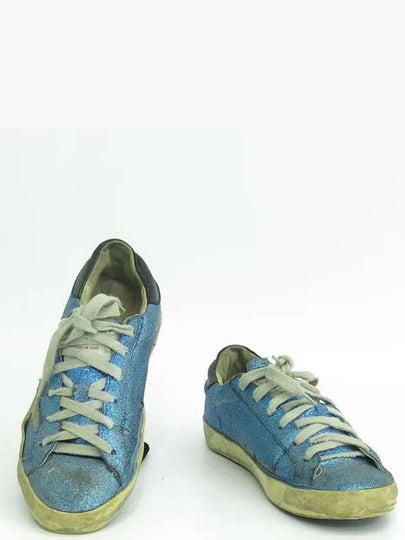 Blue Glitter Superstar Women s Sneakers 230 - GOLDEN GOOSE - BALAAN 2