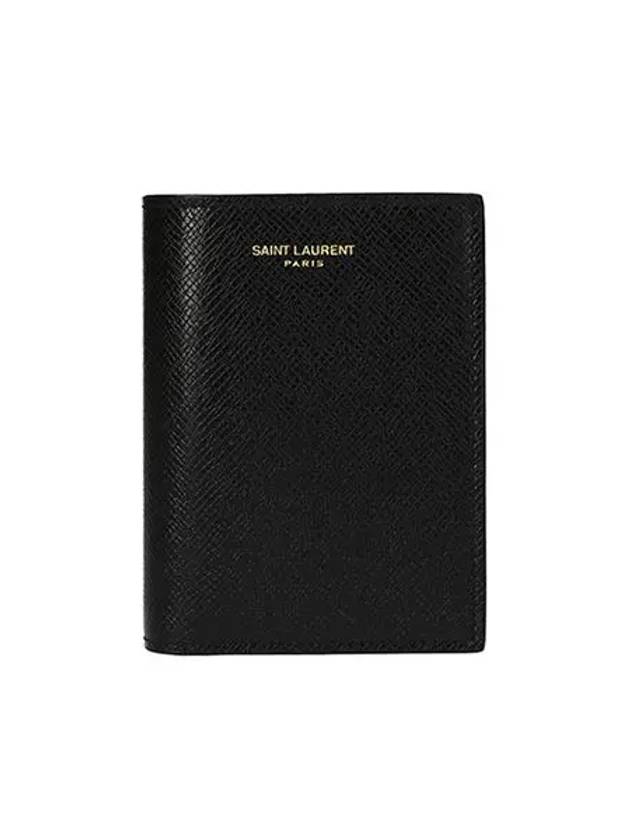 Paris Credit Coated Leather Card Wallet Black - SAINT LAURENT - BALAAN 5