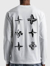 Stencil Three Print Long Sleeve T-Shirt White - STONE ISLAND - BALAAN 3