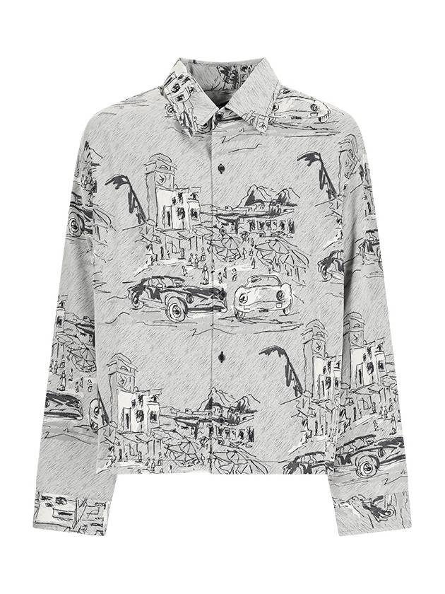 Capri Cass Print Long Sleeve Shirt Gray - JACQUEMUS - BALAAN 2