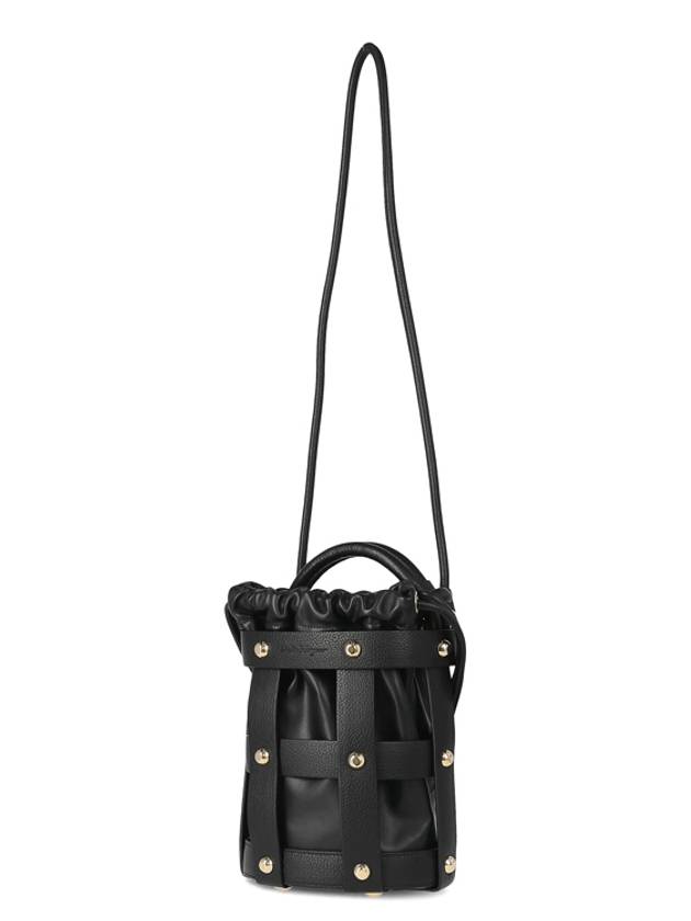 Salvatore Cage Bucket Bag Black - SALVATORE FERRAGAMO - BALAAN.