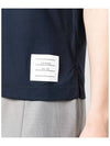 Women's Round Collar Short Sleeve Polo Shirt Navy - THOM BROWNE - BALAAN 6