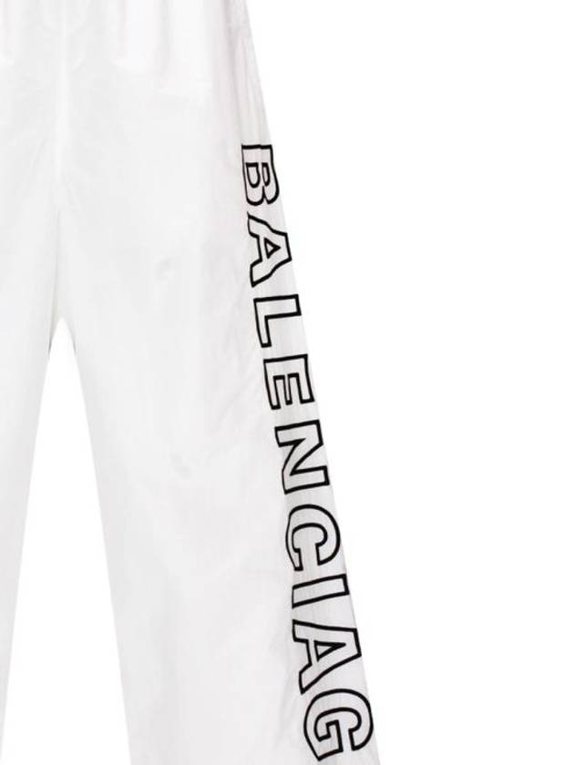 Embroidered Logo Polyester Wide Track Pants White - BALENCIAGA - BALAAN 3